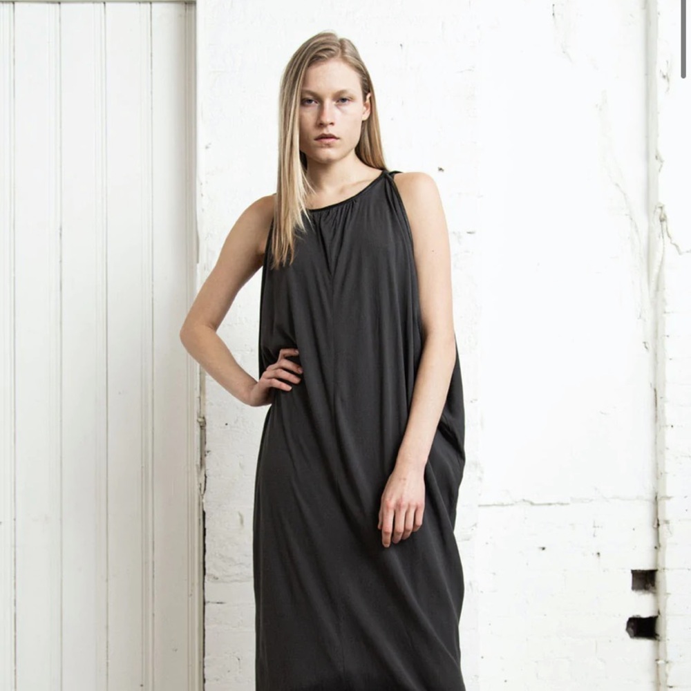 Nicholas K Charcoal Black Draped Maxi Dress